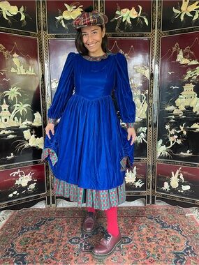 80s velvet doll dress
